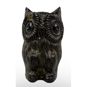 Vintage Brass 5” Owl Figure Bird Cottage Grannie Core 393